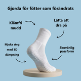 PadSocks dämpad strumpa med klämfri mudd, lätt att dra på, skovänlig passform och mjuka 3D-dämpare