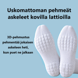 PadSocksin pohja 3D-pehmusteineen, joka pehmentää jokaisen askeleen kovilla lattioilla