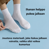 PadSocksin joustava materiaali, joka liukuu helposti jalkaan